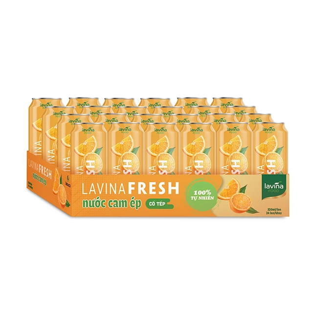 Top Selling Lavina Fresh orange juice fresh-squeezed nutritional drink Sterilized can Manufacturer Vietnamese