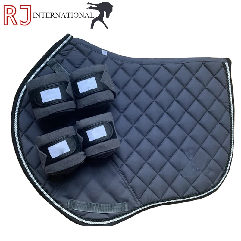 2021 Full Set Saddle Pads Comfortable Shock Absorption Thickening Non Slip Outdoor Equestrian Training Horse Riding Pads