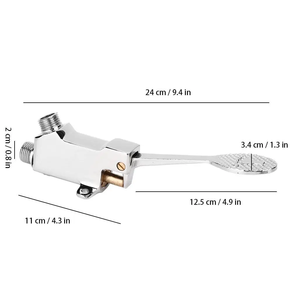 Foot Operated Tap for Food Industry or Hospital Brass Material Chrome Plated Pedal Control Faucet