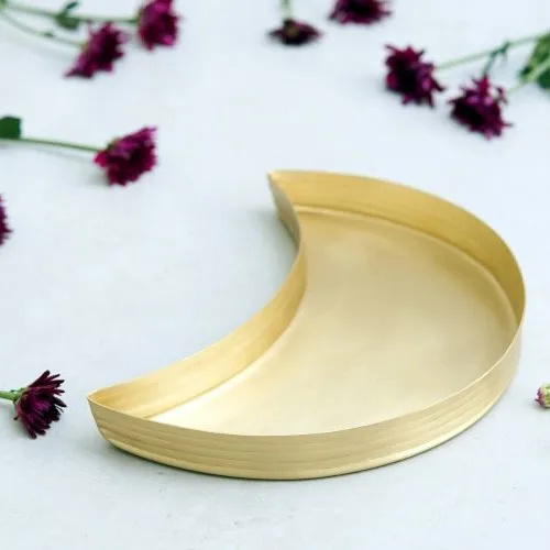 Factory wholesale custom antique golden brass round  metal camping salad dish plates tableware