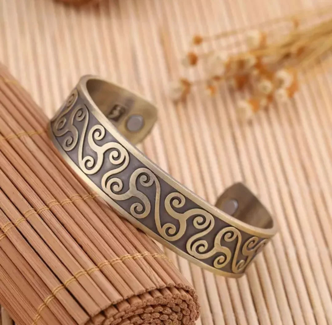 Fashion Wholesale Health Jewelry Copper Magnetic Therapy Bracelet 12 Magnets Pure Hand Bracelet Unisex Cuff Bracelets IN;34648