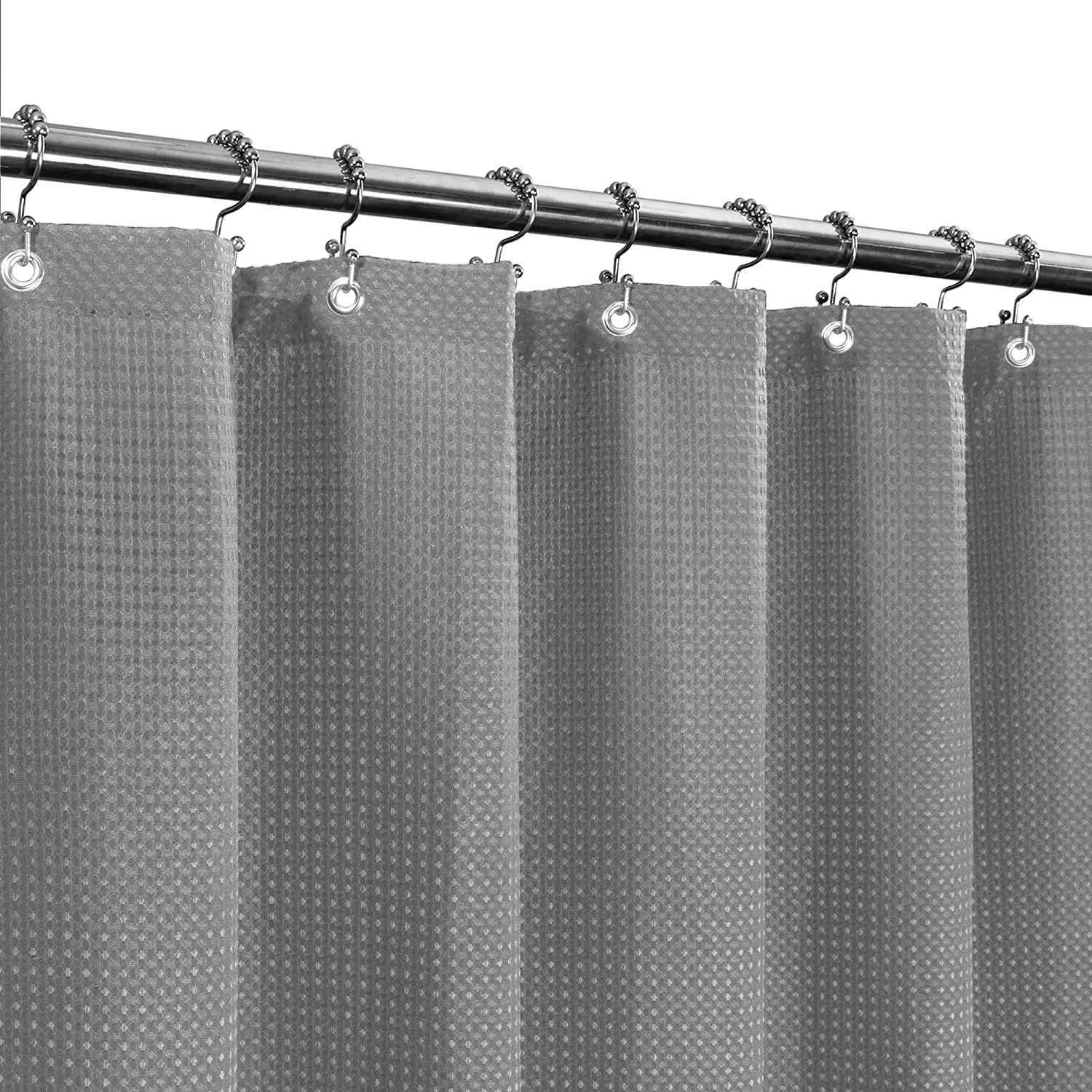 
Waffle Weave Shower Curtain Hotel Luxury Spa 230 G Heavy Duty Fabric 