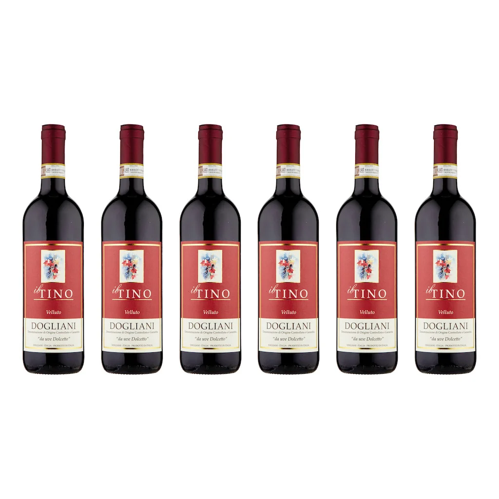 DOCG Dogliani DOP «Velluto Il Tino» итальянское вино красное от Piemonte 750 мл-шесть бутылочных