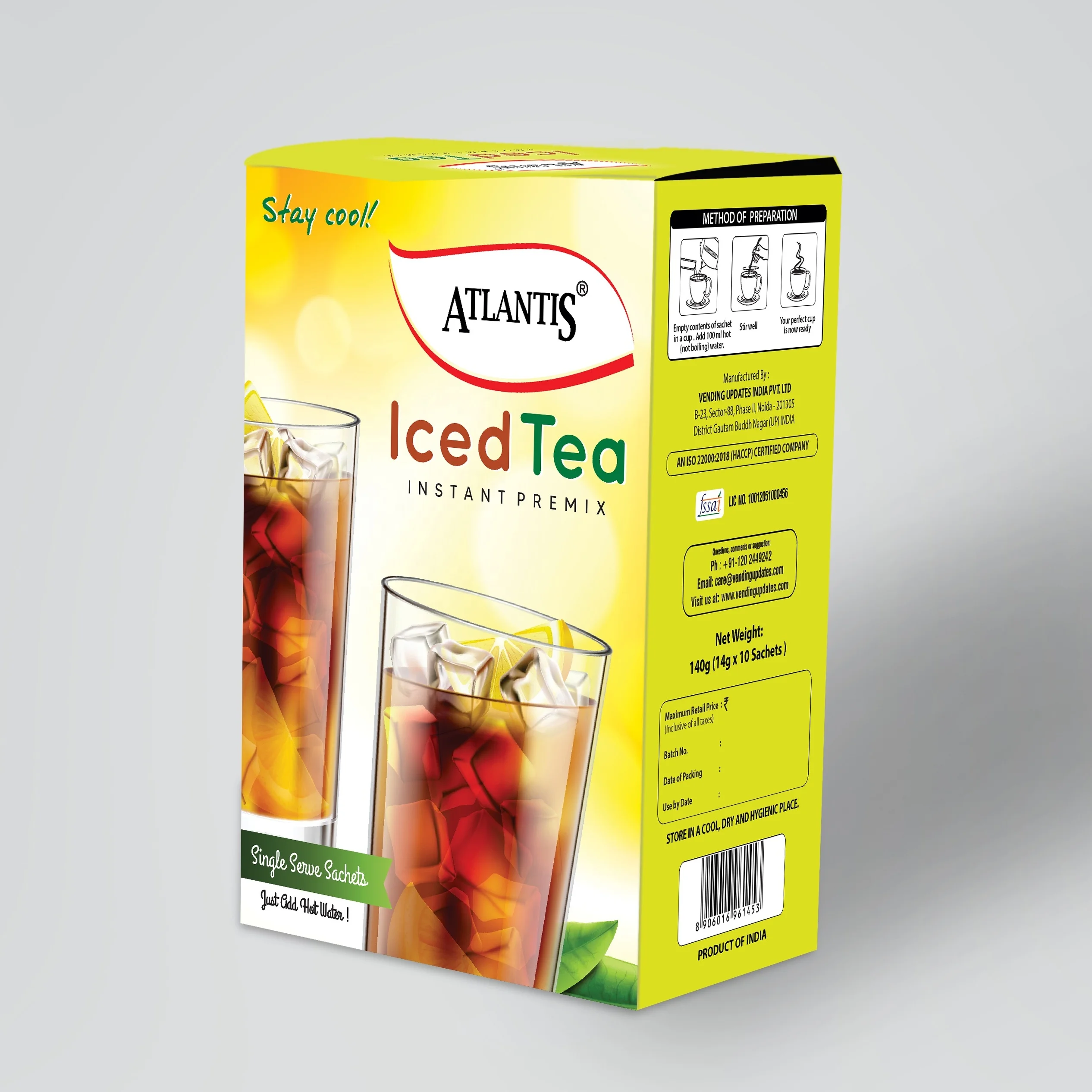 Мгновенный ледяной чай высшего качества с 2 вкусами