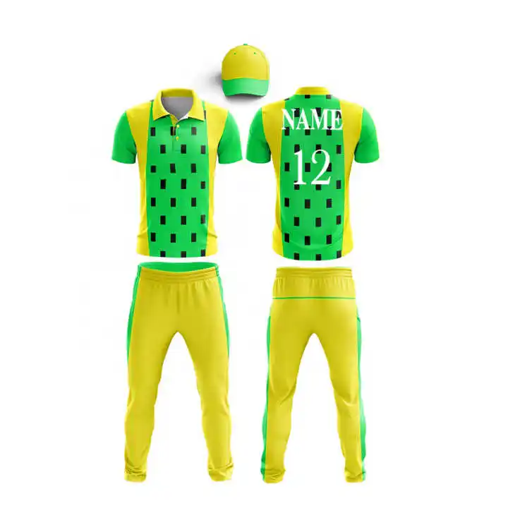 Comfortable Cricket Uniform Trouser & Jersey With Light Weight Comfortable Print Brand Logo Design & Number Team Name