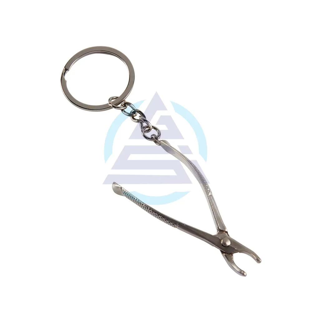 Dental Extracting Forceps Keychain | Dentist Promotional Gifts Ideas | Miniature Dental Keychains Custom Key Ring PVC Metal PK