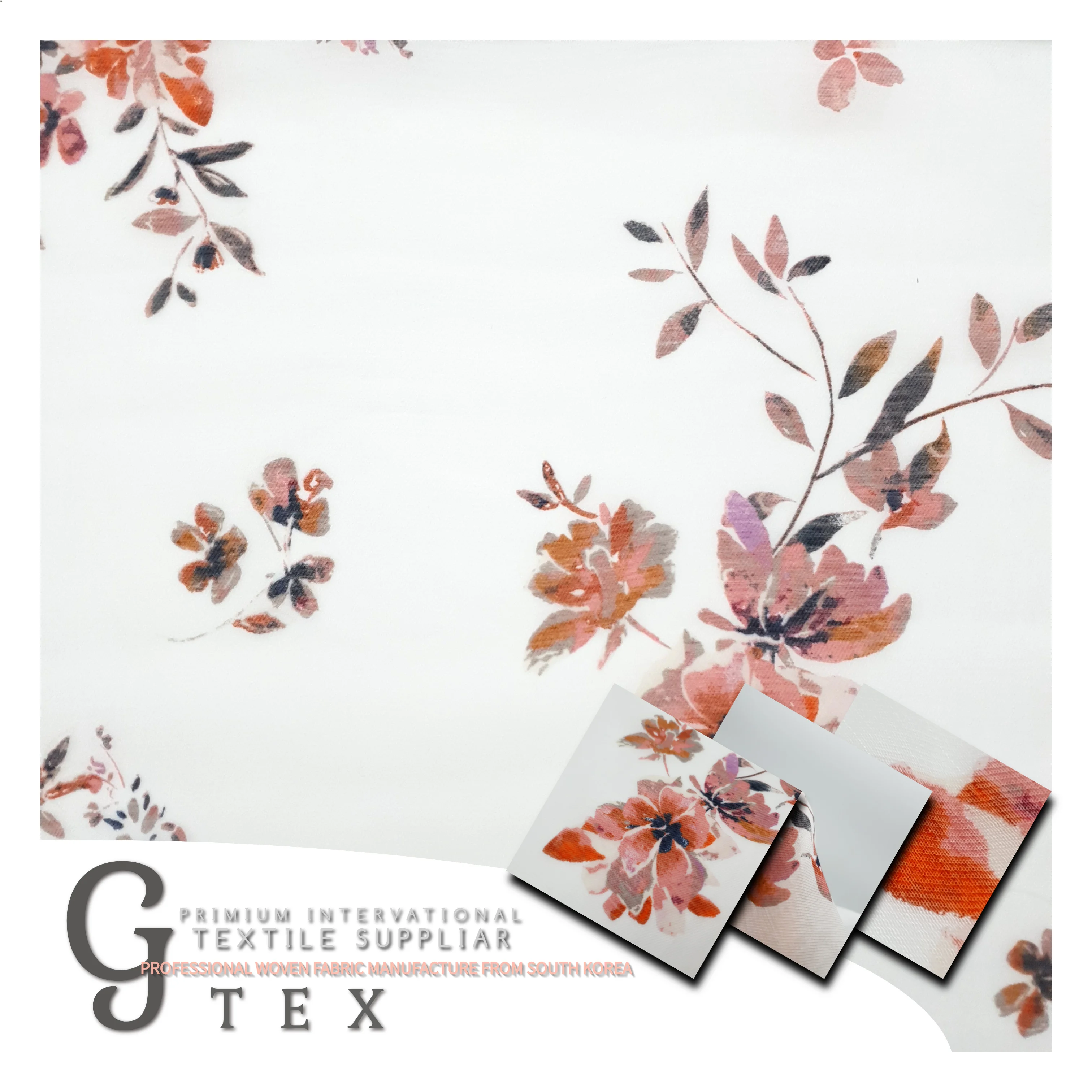 / Premium Quality / Woven Print Fabric TENCEL G TEX / Made in Korea 63% Nylon 37% / for Women Dress Skirt Shirt Etc Blackout