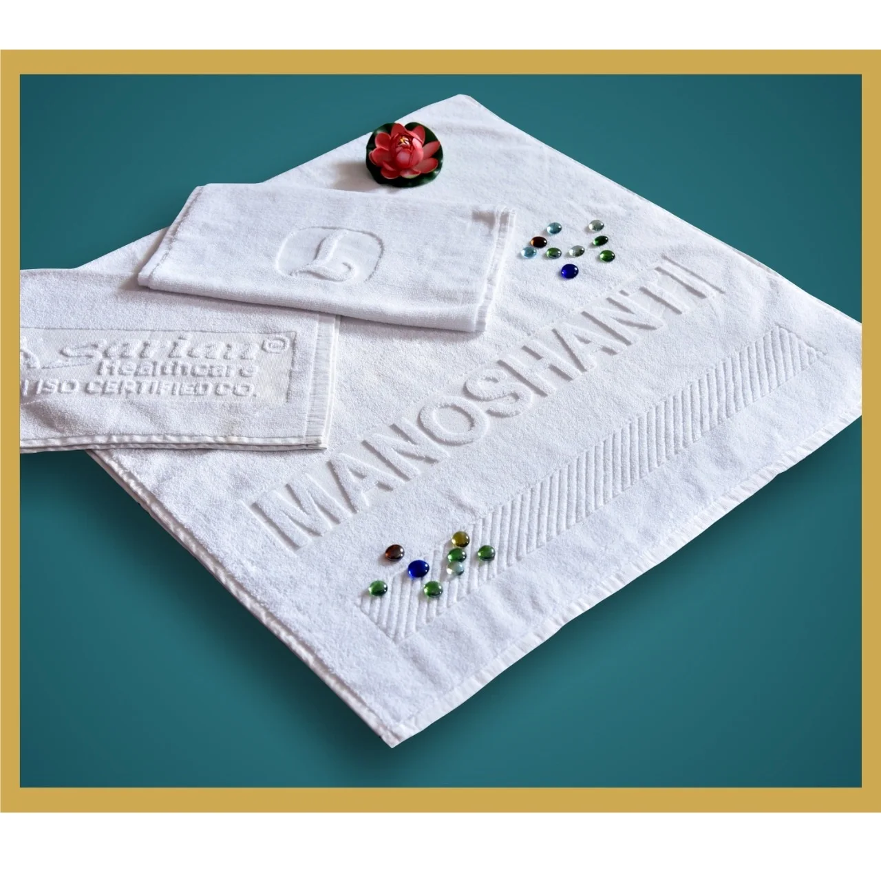 
100% Cotton White Face Towels - Hand Face Bath Towel and Bath Mat 