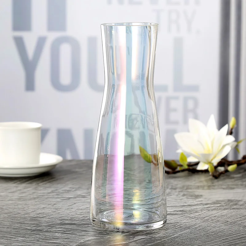 Clear Amber Gray Colorful Tall Large Glass Vase Flower Arrangement Table Centerpiece Living Room Dining Room Tabletop Glass Vase