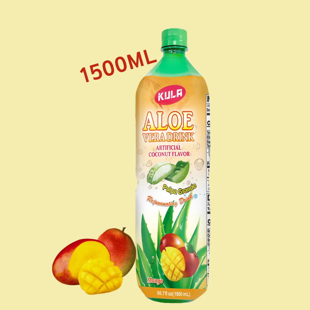 Taiwan Aloe Vera soft Drinks with Fruit Juice and pulp in PET Bottle sugar free passionfruit