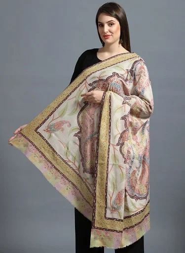 Hand Pashmina Kalamkari Hand Embroidered Shawls