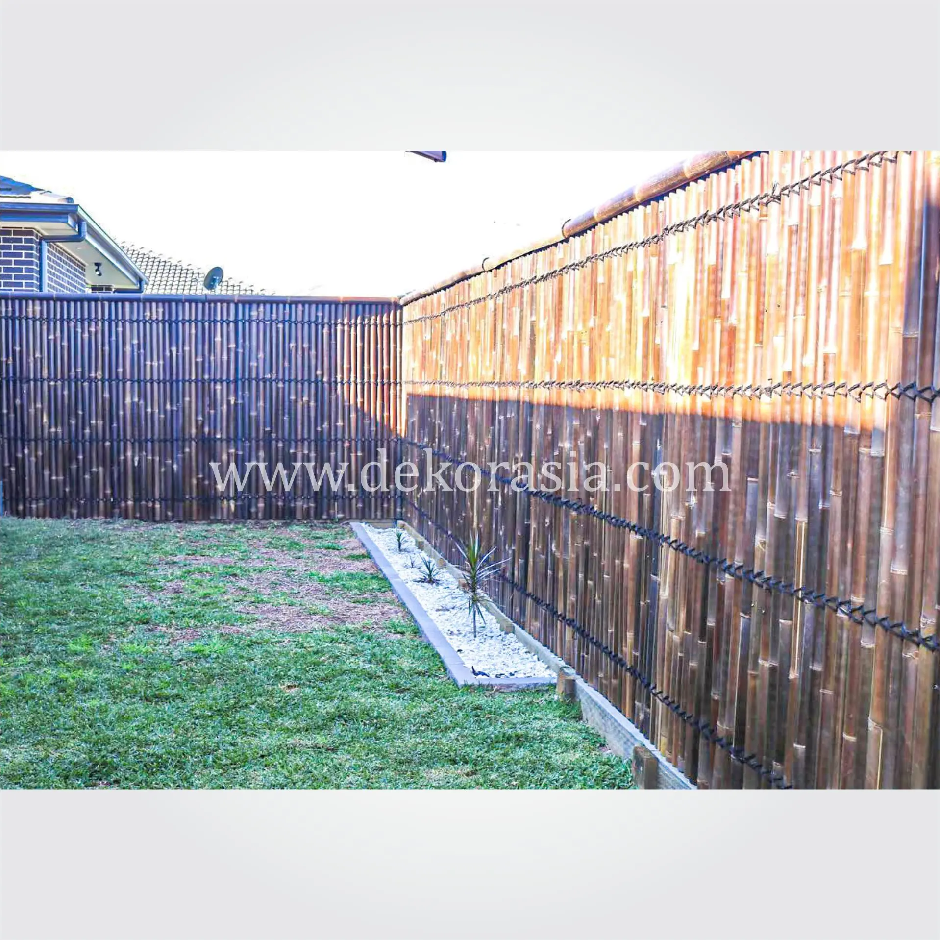 Bamboo Fence Fence Roll Pole - Bamboo Natural Green Nature Pressure Treated Wood