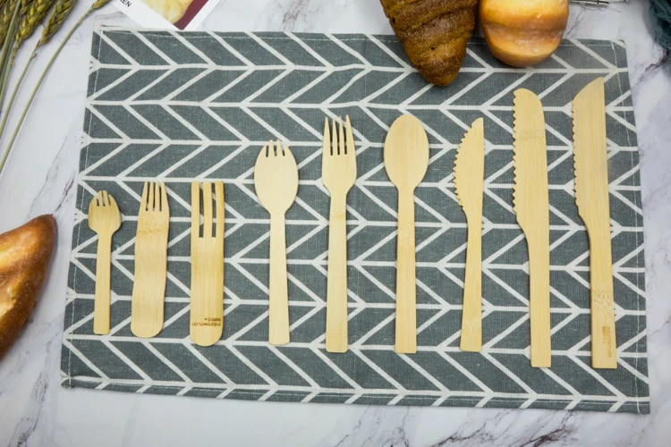 disposable restaurant cutlery camping bbq bamboo fork spoon flatware cutlery set Biodegradable ECO friendly bamboo cutlery