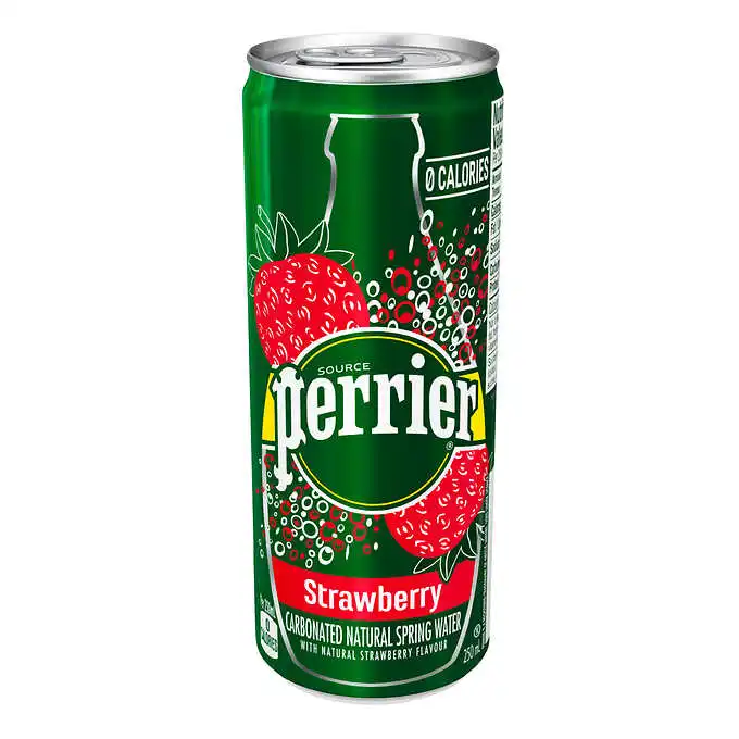 Perrier Slim Box 33CL Strawberry (Perrier Natural Sparkling Water Glass And Plastic Bottles And Can)