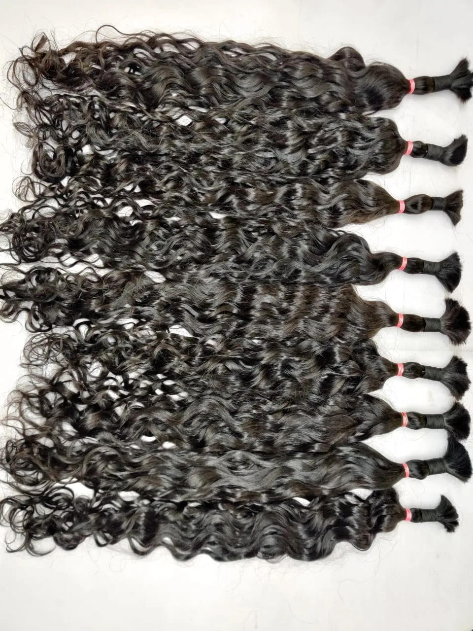 TOP QUALITY DOUBLE DRAWN VIRGIN REMY RAW UNPROCESSED TEMPLE HAIR BULK HAIR FROM SINGLE DONOR ALIGNED CUTICLES