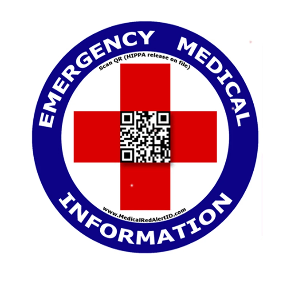 Интегрированная система хранения и извлечения файлов марки MRAID класса A водонепроницаемая наклейка с голограммой QR для медицинской чрезвычайной ситуации