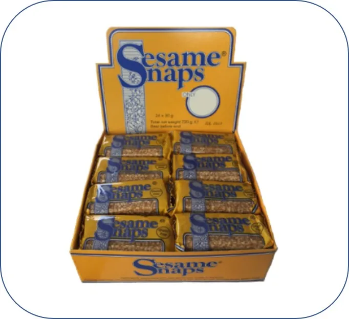 Snacks Bar Gluten Free Sesame Snaps Vegan Food Seeds Cracker Bar in Different Flavours