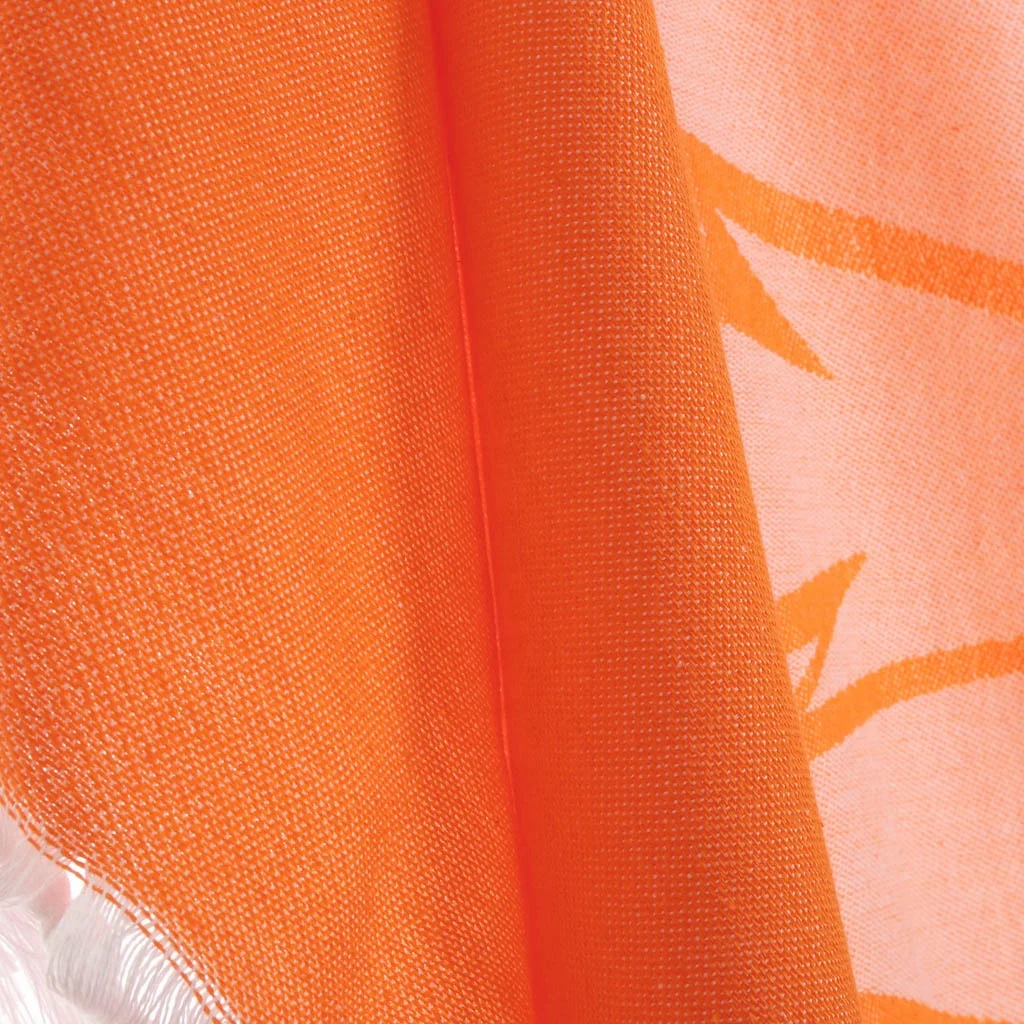 Palm Tree Patterned Tropical Style Sunbed Beach Bath Towel with Tassels Jacquard Custom Print Design Private Label 100% Cotton