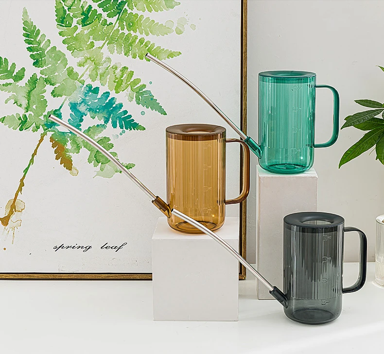 1000ml RUIPU Garden Tools Plastic Individual Color Transparent Plastic Water Pot Watering Can For Irrigation