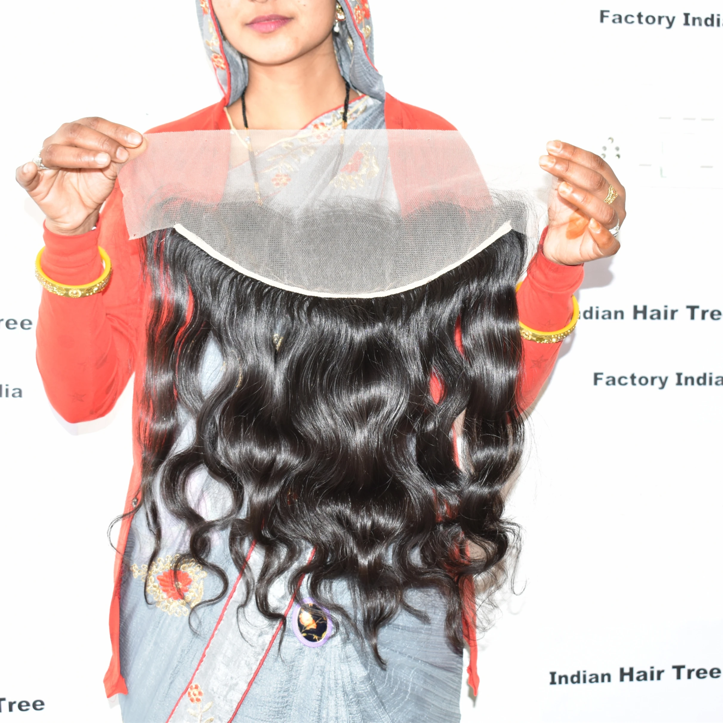 Raw virgin wavy 13*4 frontal wholesale factory price unprocessed natural quality color Cambodian Human Hair