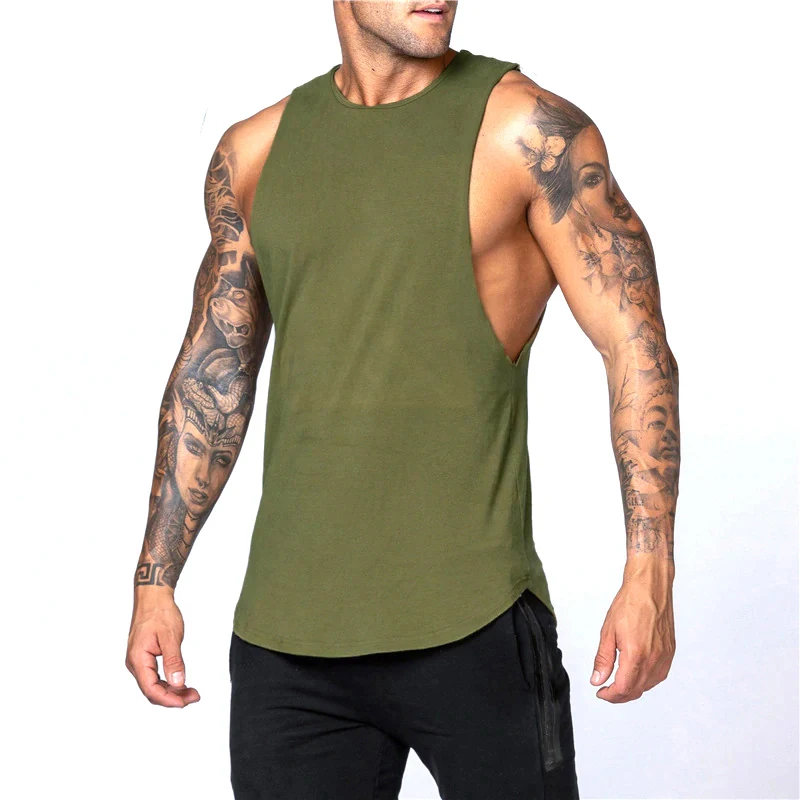 100 Cotton Mens Pima Cotton Workout Singlet Gym Tank Top Casual Fitness Print XXL OEM Anti Style Time Fabric Pattern Hooded Pcs