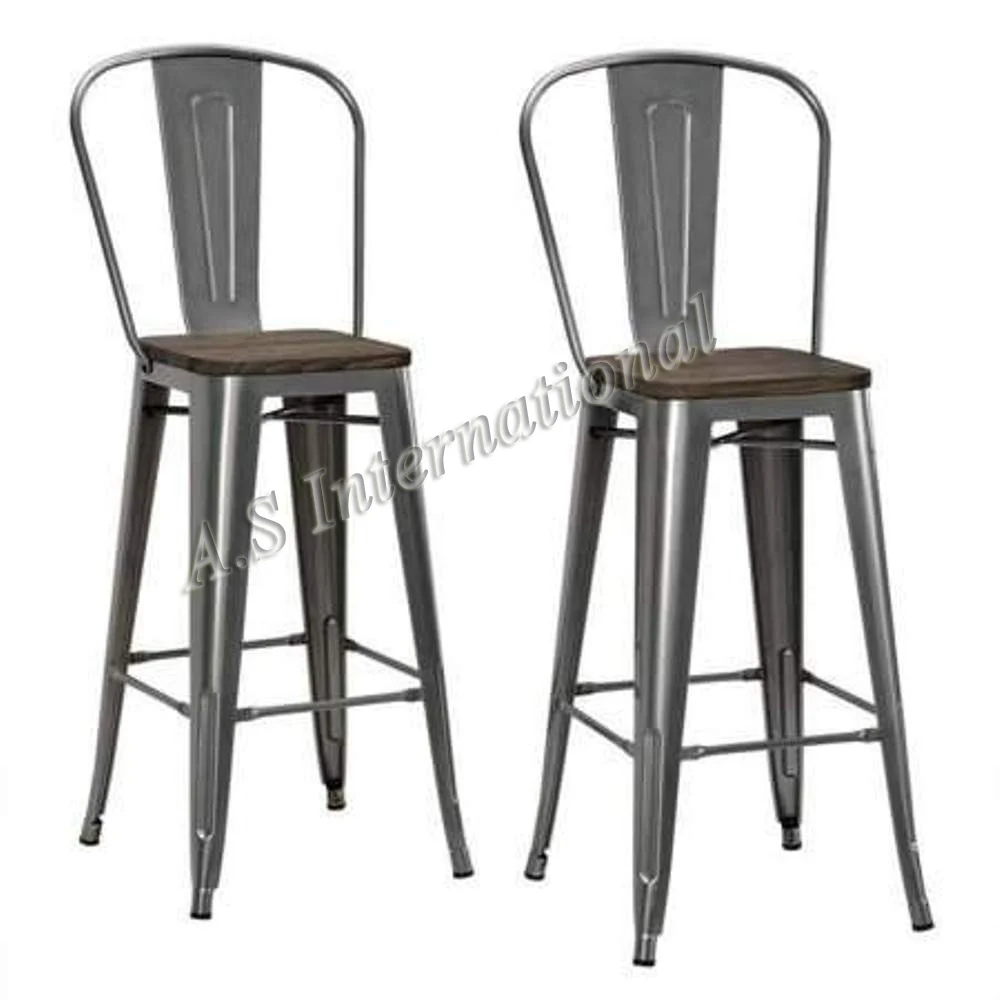 Nordic Modern Luxury Set of 2 Tall Cheap Counter Furniture Gold Metal Velvet Grey Kitchen High Stool Bar Chairs For Bar Table