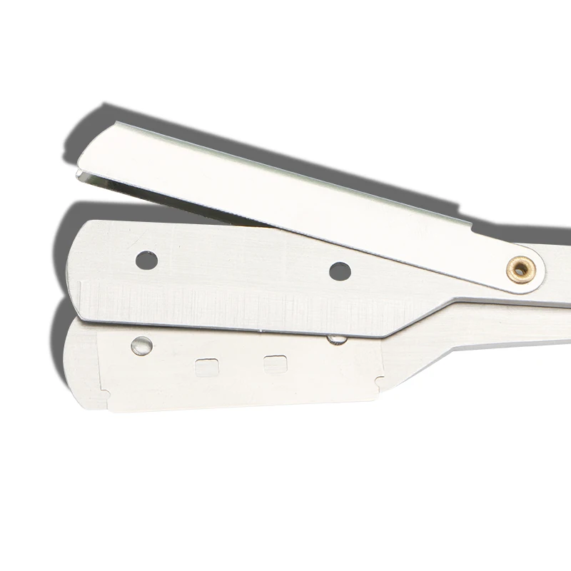 
Stainless steel Barber Razor folding private label shavette straight razor replaceable beard barber razor blade 