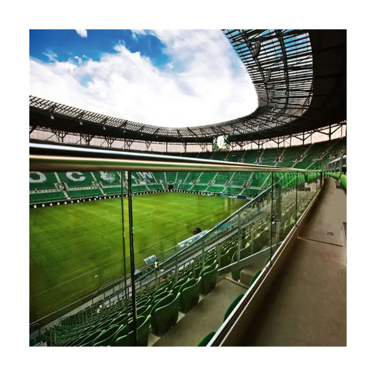 U Base Channel Railing System Balcony Balustrades Handrails Apartment Frameless Tempered Glass Balustrade