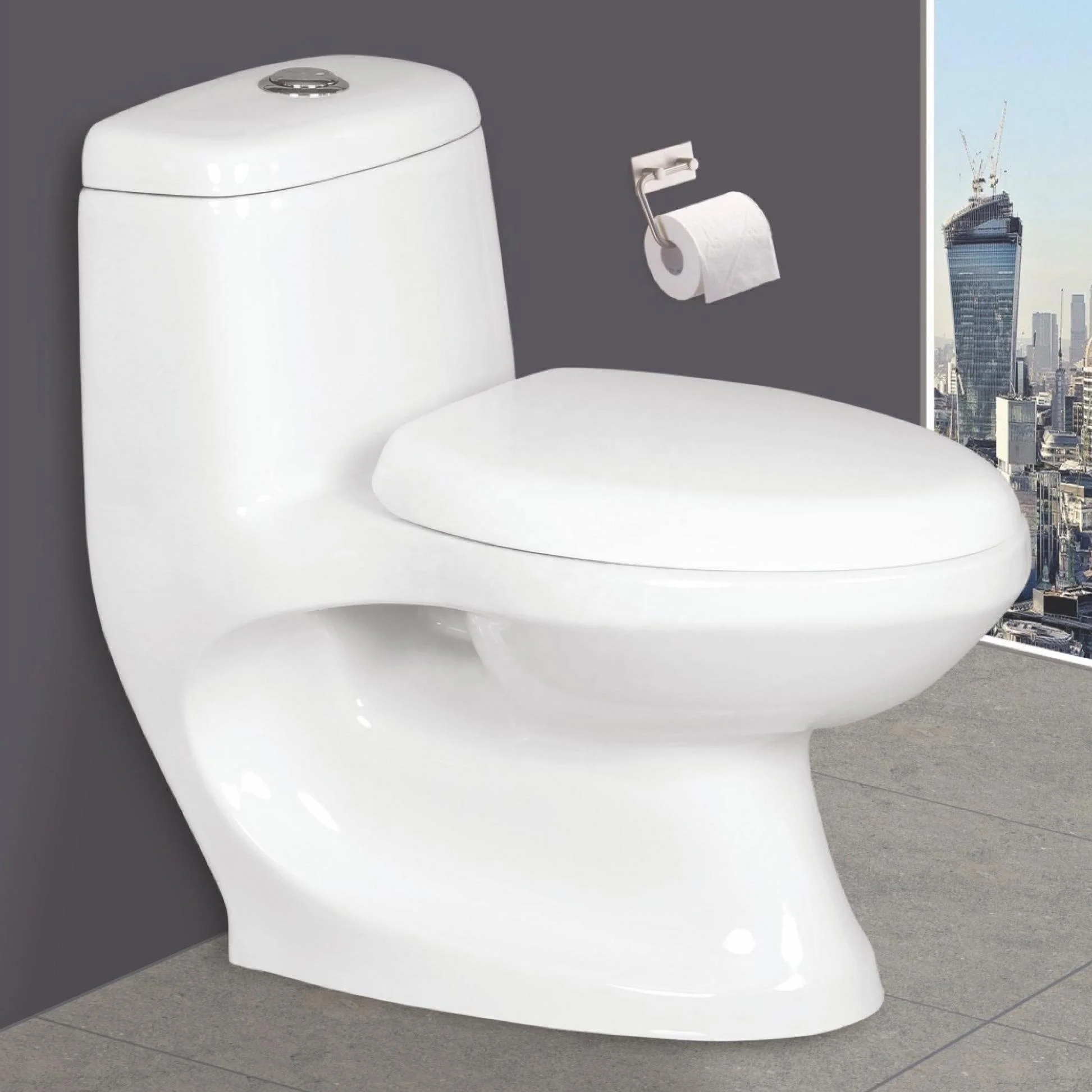 
Bathroom Toilet Commode Siphonic One Piece Toilet Elongated Toilet With Seat Cover And Fitting Ceramic Sanitary ware Monoblock 