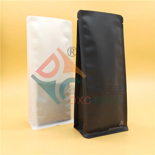 
250g green recyclable mono PE coffee bag with valve 