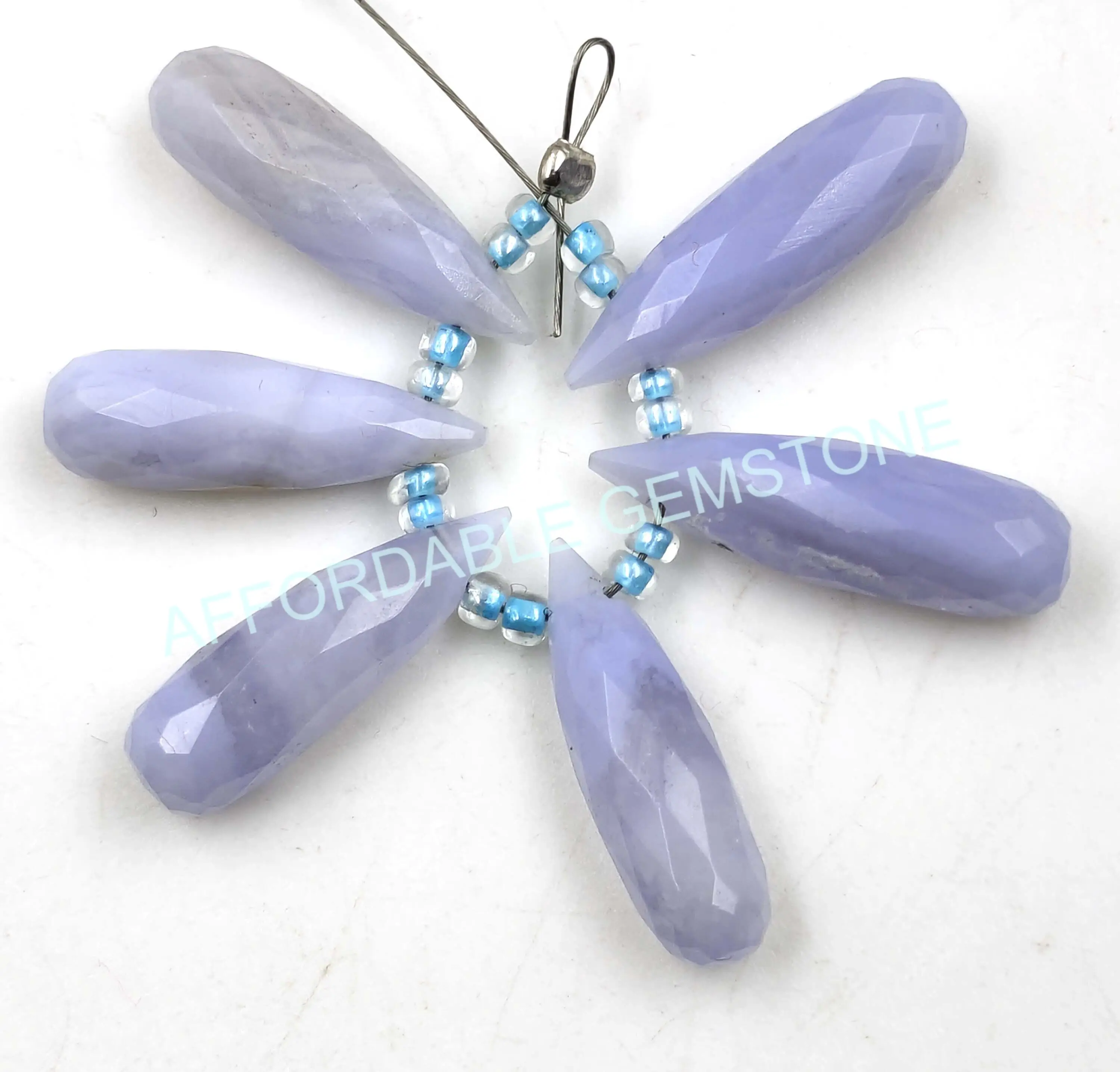Natural blue lace agate good quality stone teardrop shape stones faceted spinal beads wire wrapping gems gemstone jewelry polish
