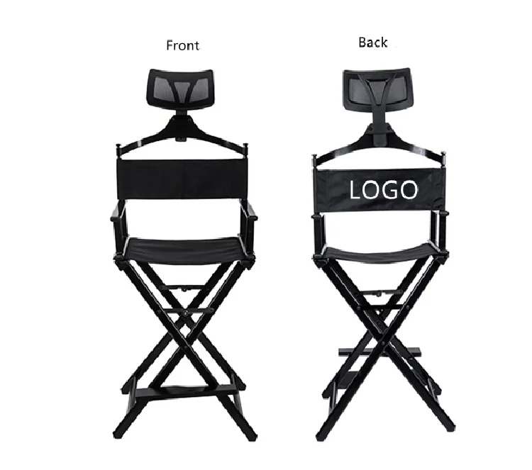 
Professional Pink Portable Foldable Metal Studio Makeup Director Chair With Headrest 