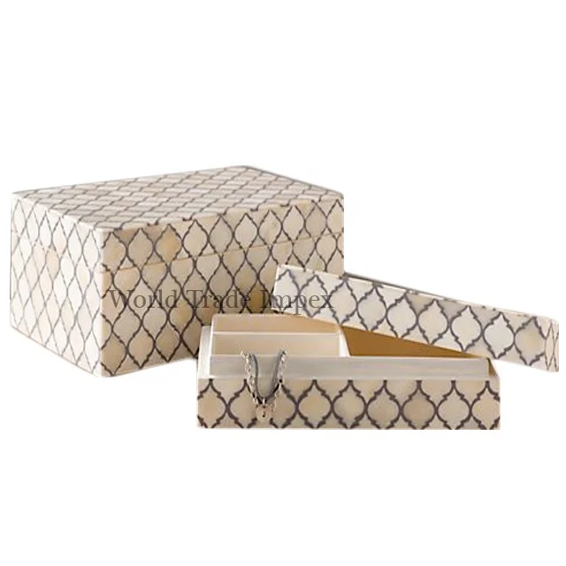 Подарочная коробка для ювелирных украшений с инкрустацией из смолы элегантный дизайн