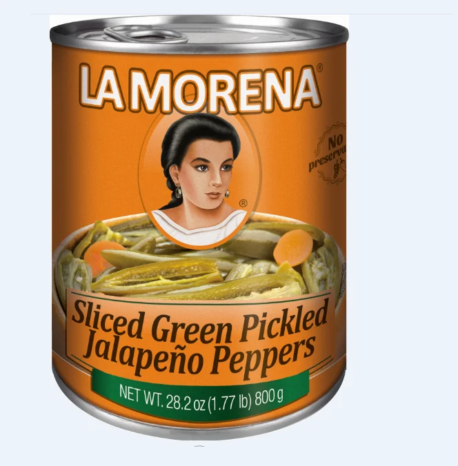 Нарезанный ЗЕЛЕНЫЙ МАРИНОВАННЫЙ перец Jalapeno 12/28, 2 унции