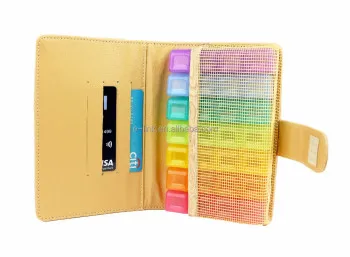 Модный контейнер-органайзер для таблеток с витаминами Pilulier кожаным кошельком