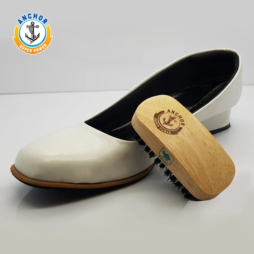 НОВАЯ щетка для чистки обуви с якорем маленькая блестящая деревянная прочной X-образной щетиной