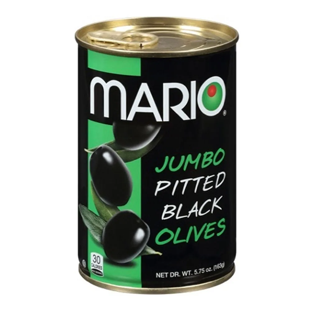 Mario Camacho Little Taste Of Olive Heaven Mario Jumbo Pitted Ripe Olives 5.75oz Can Gluten Free Premium Quality Black Olives