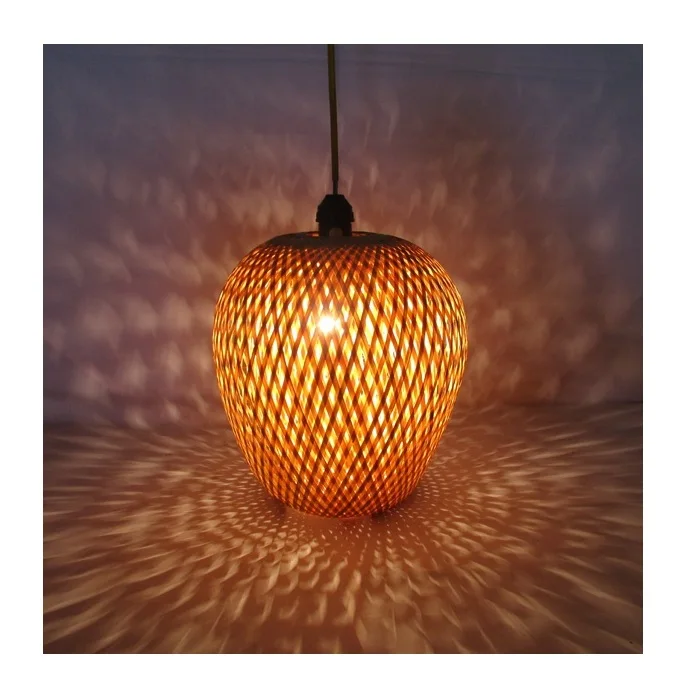 Гладкая Роскошная современная плетеная бамбуковая потолочная лампа ручной работы из ротанга подвесная Современная люстра