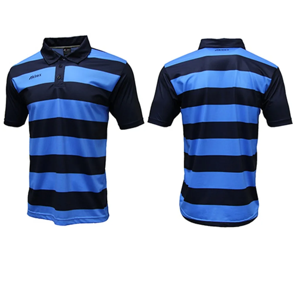 
 Футболка-поло мужская в полоску, с коротким рукавом  