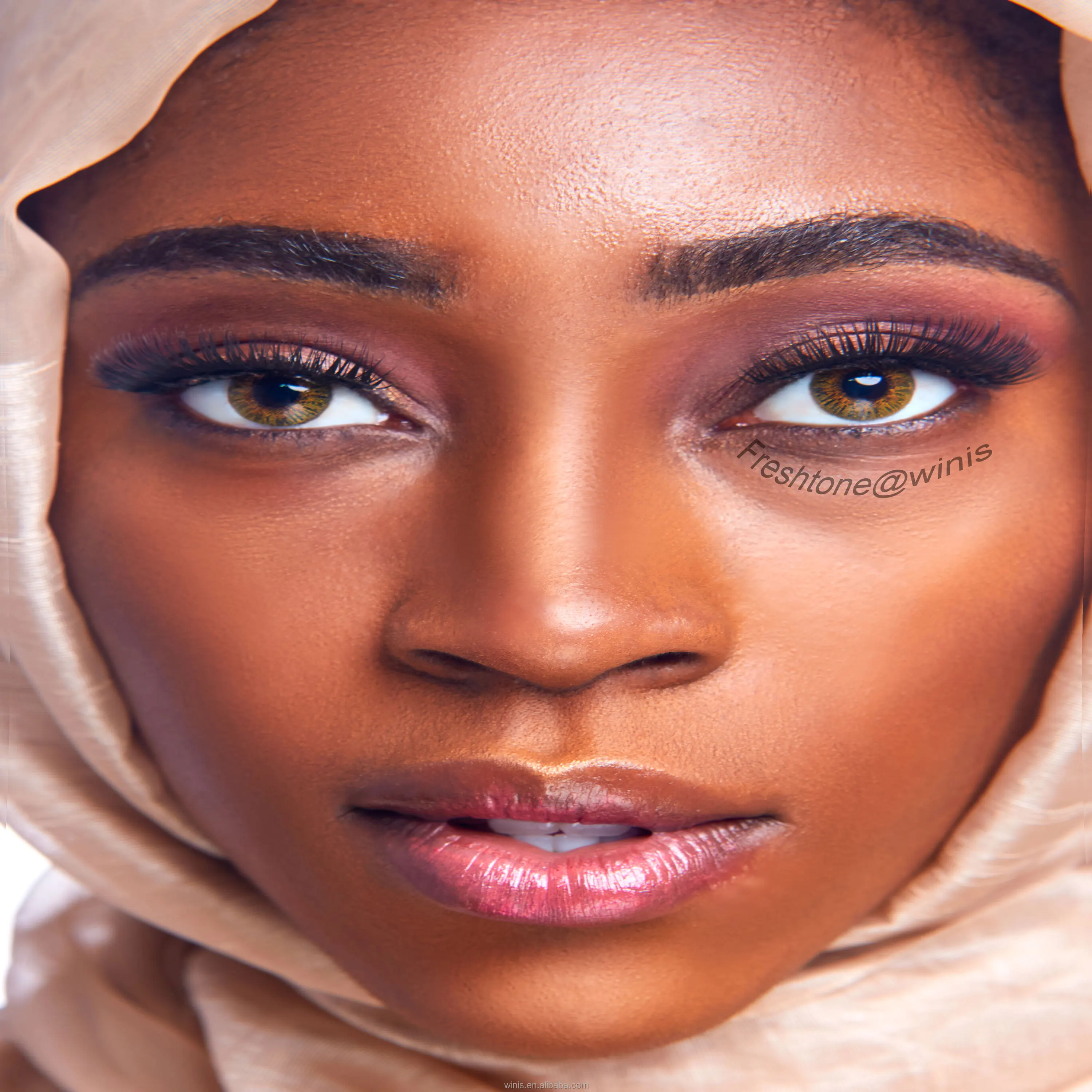 Hot selling  pure hazel 3 tone 14.5mm bigger eyes natural look color contact lens Korean