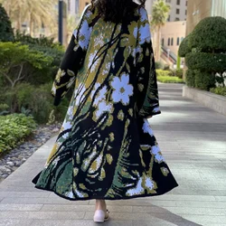 Женский стильный длинный вязаный кардиган Sakura, черный и розовый