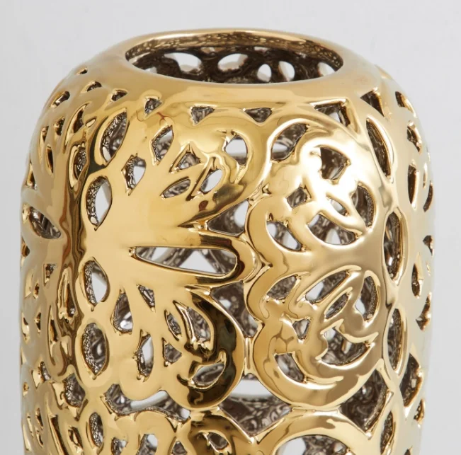 
Wholesale New Design Stellar Celestial Tall Carved Vase Latest Gold Plated Decorative Crystal Vase 