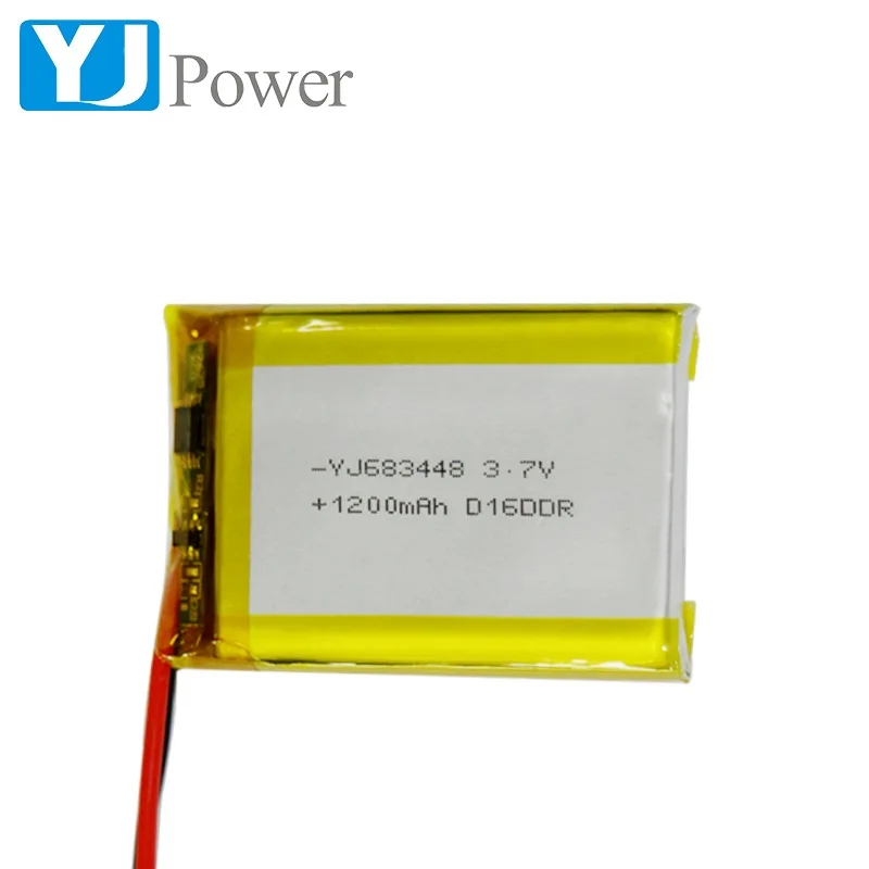 1200mAh 3.7v li-polymer battery lipo battery 3.7v 683448  for wireless equipments