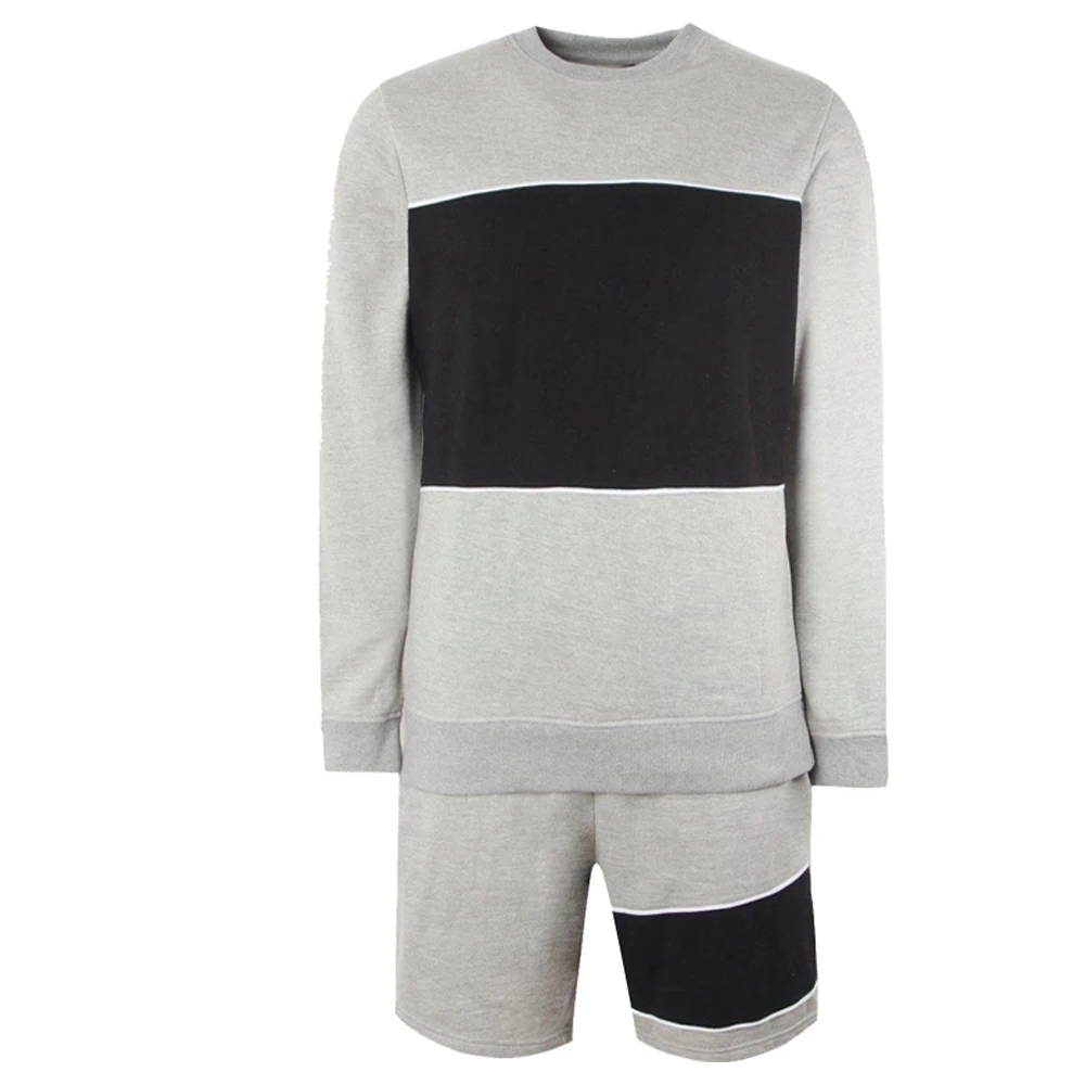 2021 Summer Plain Men Round Neck Shirt With Shorts 100% Cotton Summer Suit Plus Size L-4XL Summer Sets