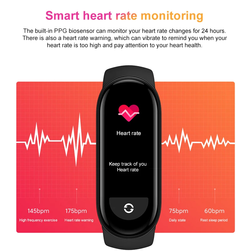 Оригинальный фитнес-трекер Mi Band 6 с пульсометром и кислородом Смарт-часы Xiaomi