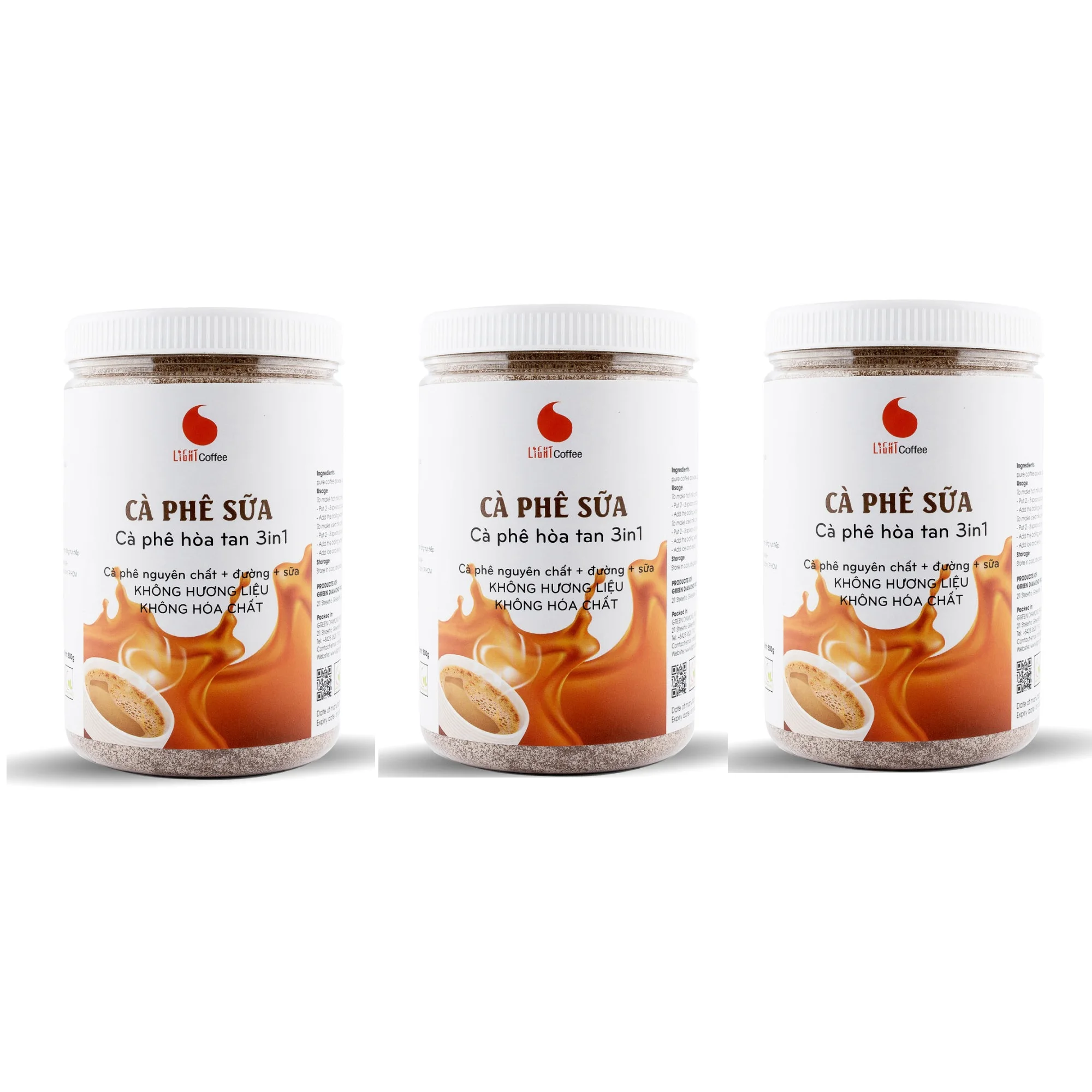 Банка для мгновенного кофе 500 г с естественным вкусом со молочного от вьетнамской