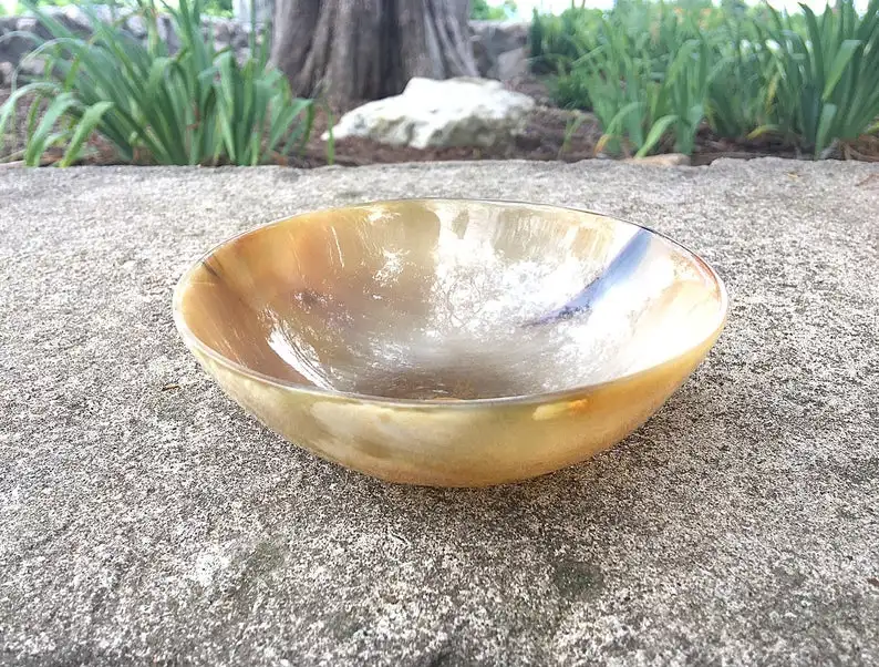 Manufacturer Of Making Horn Bowl Dishes Eco Friendly For Serving Bowl Genuine Ox Horn Palm Lathering Shave Bowl