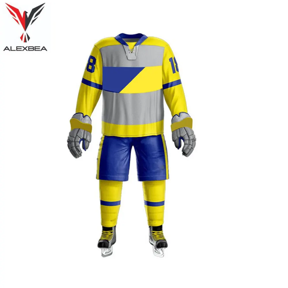 Новейший профессиональный дизайн униформа для хоккея с шайбой Спортивная командная одежда комплекты униформы