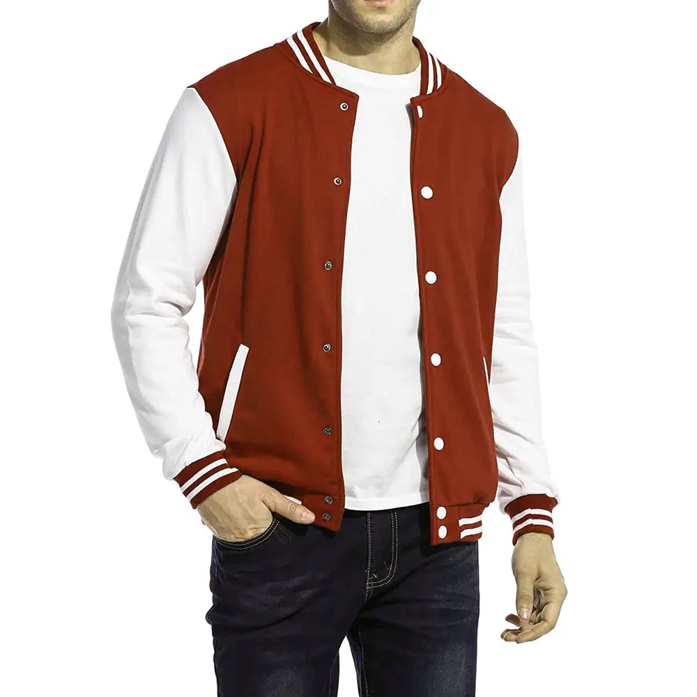 
2020 Wholesale New Design Letterman Genuine Leather Sleeve Jacket Men Jackets 
