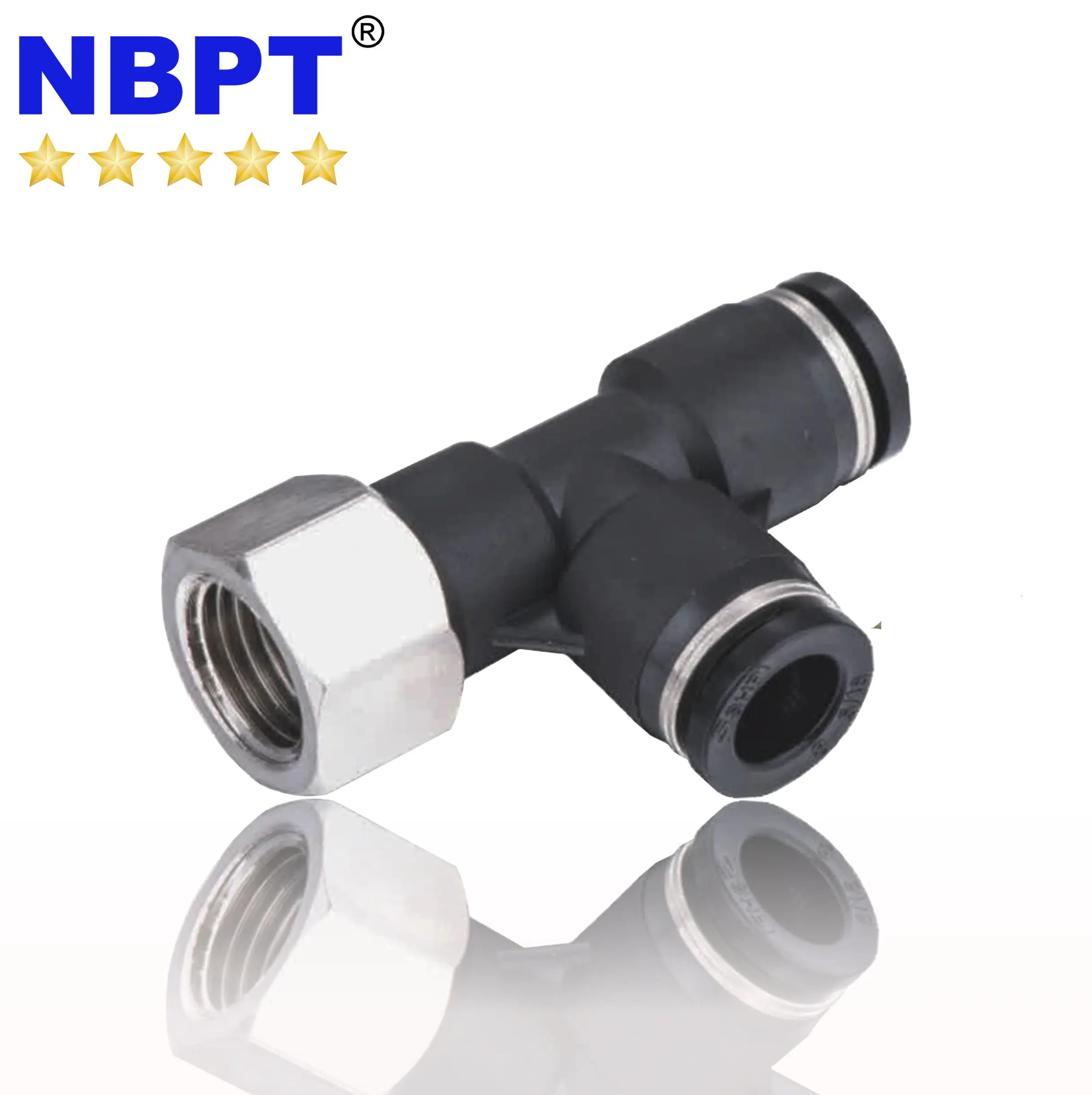 PLF пластиковый никелированный латунный нажимной для подключения фитинга 90 градусов Женский BSP NPT резьба Локоть Пневматический фитинг от NBPT
